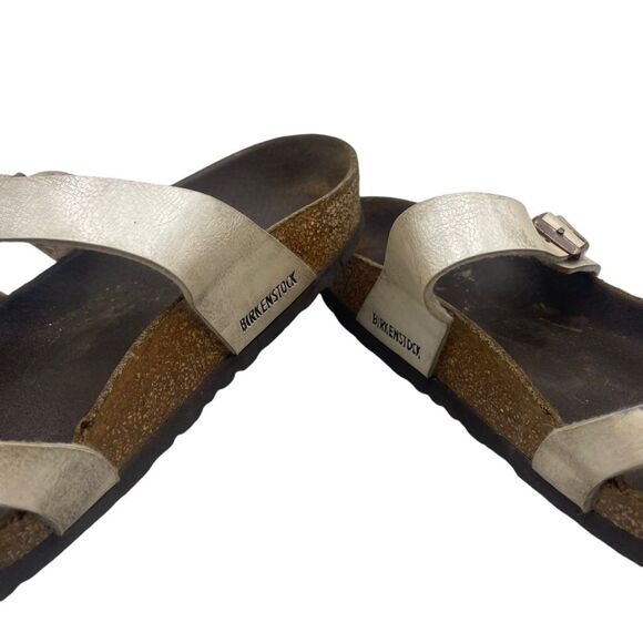 Birkenstock Mayari Pearl White Toe Thing Strappy Sandals Size 38 / 7-7.5 - Picture 10 of 10